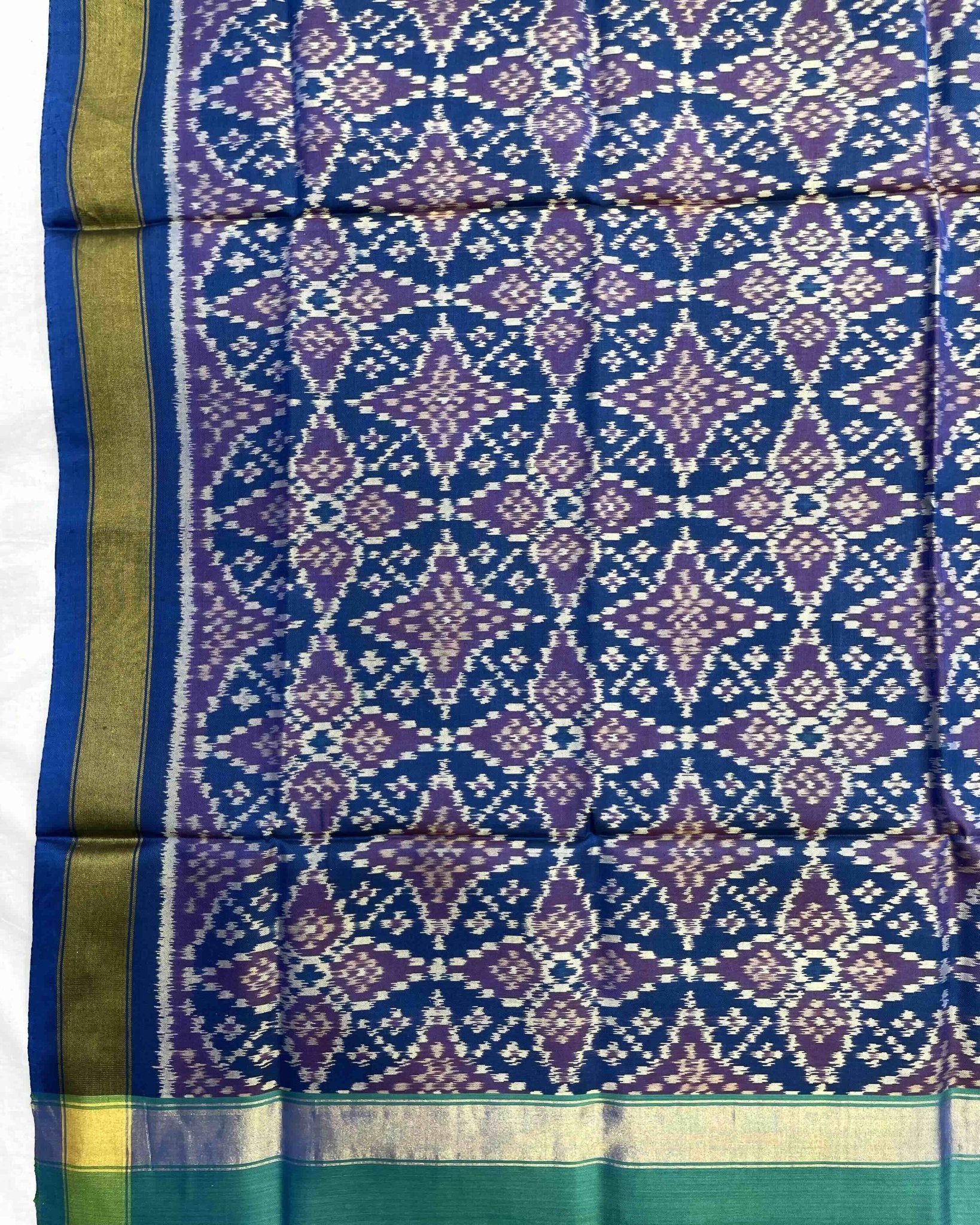 Sky Blue Solsitara Design Patola Dupatta - SindhoiPatolaArt