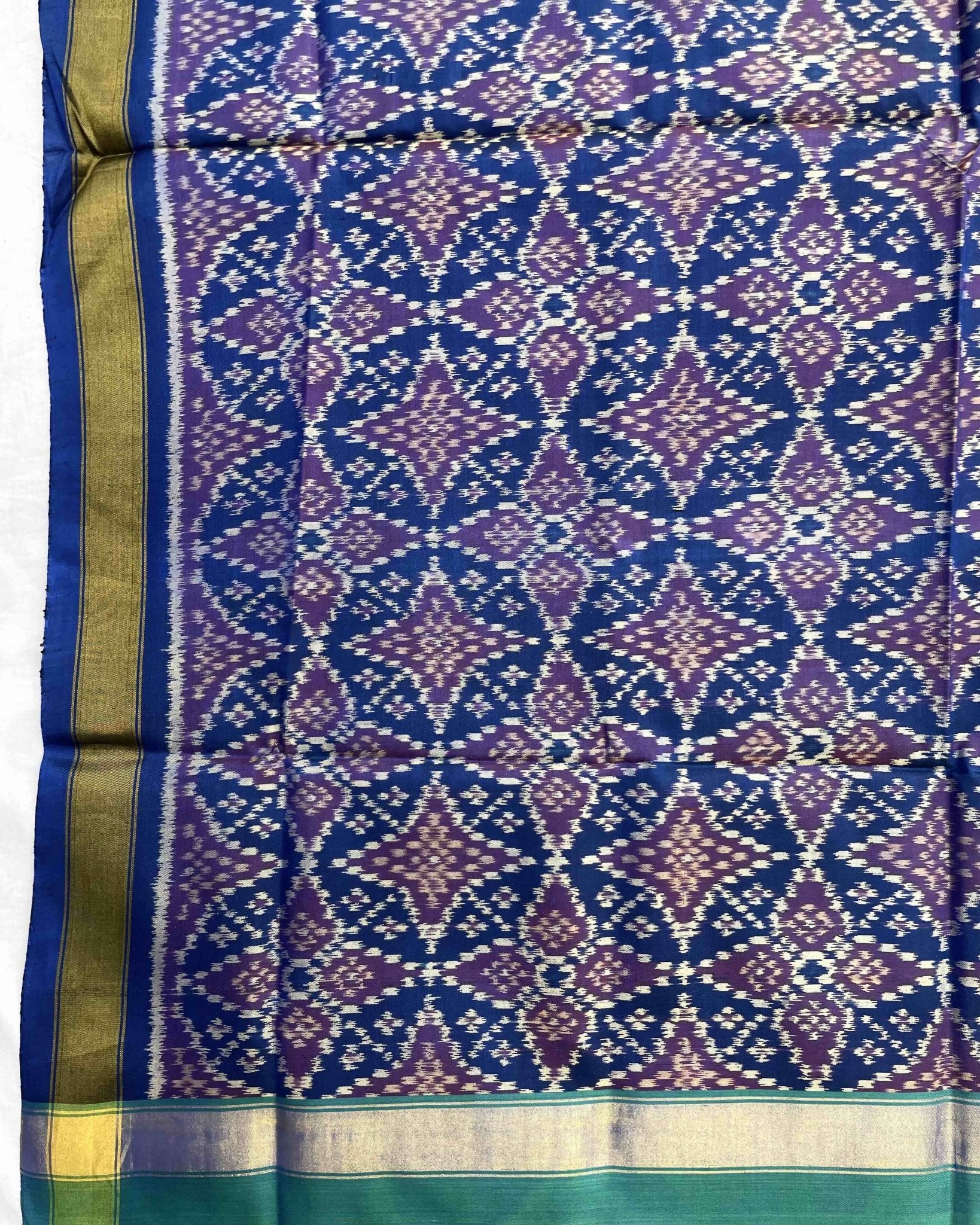 Sky Blue Solsitara Design Patola Dupatta - SindhoiPatolaArt