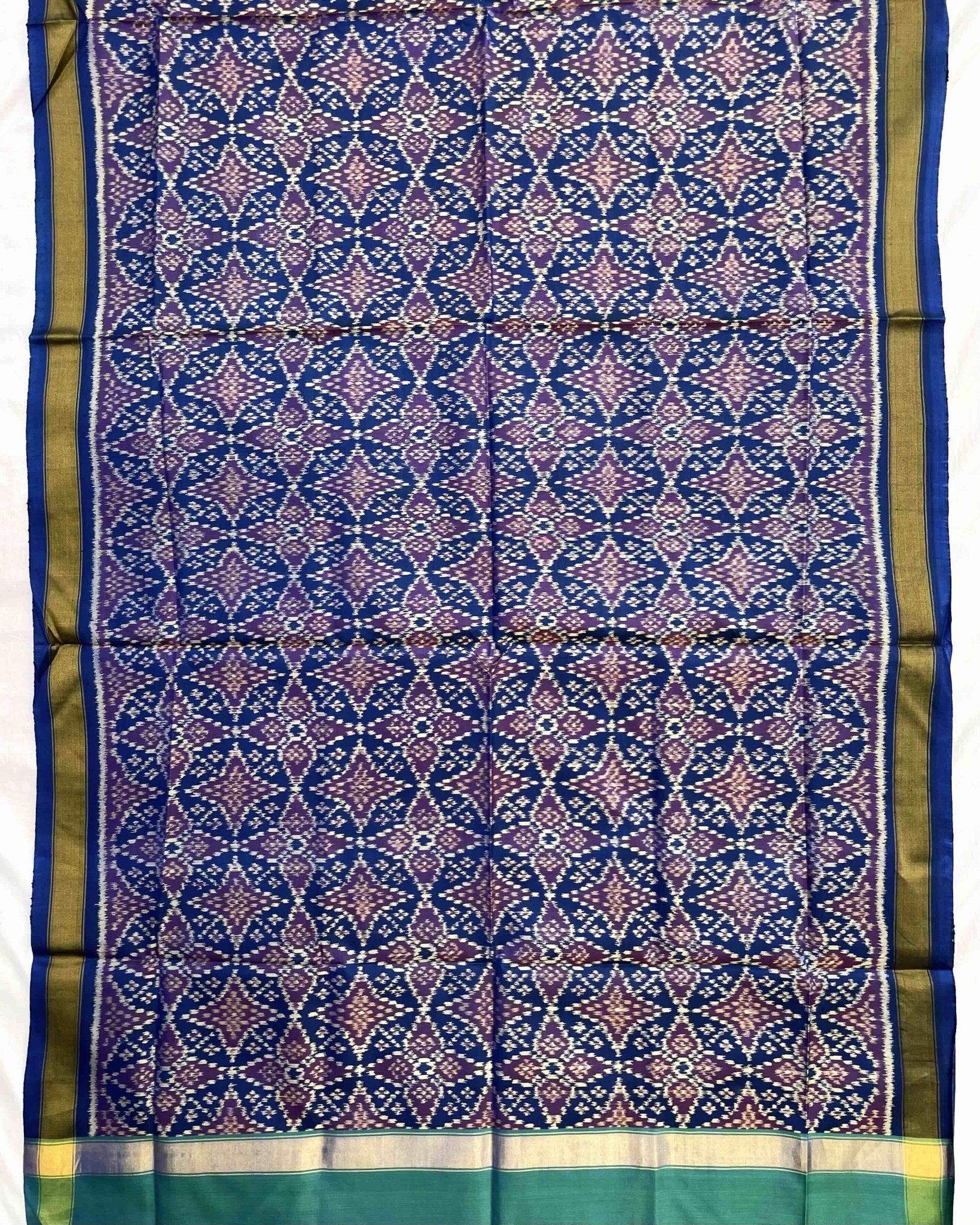 Sky Blue Solsitara Design Patola Dupatta - SindhoiPatolaArt