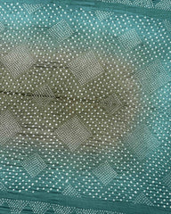 Sky & Yellowish Grey Shaded Muga Silk Pen Kamalkari Bandhani Saree - SindhoiPatolaArt