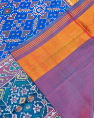 Turquoise & Blue Manekchowk Designer Patola Saree - SindhoiPatolaArt