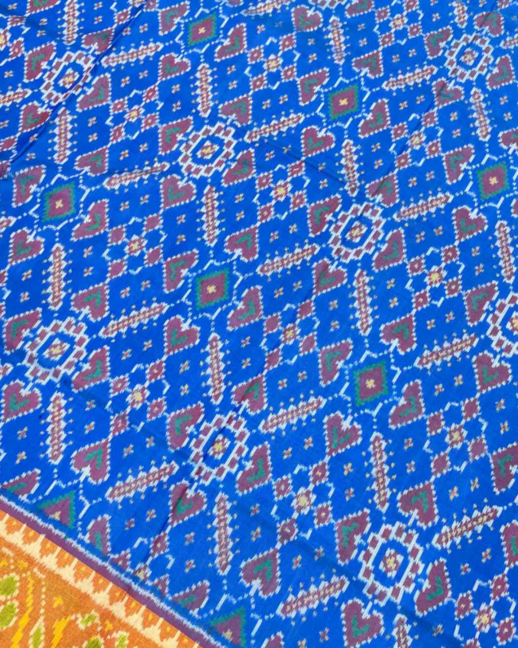 Turquoise & Blue Manekchowk Designer Patola Saree - SindhoiPatolaArt