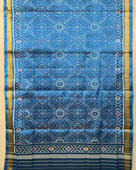 Turquoise Blue Manekchowk Patola Dupatta - SindhoiPatolaArt