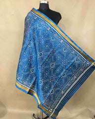 Turquoise Blue Manekchowk Patola Dupatta - SindhoiPatolaArt