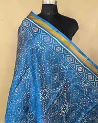 Turquoise Blue Manekchowk Patola Dupatta - SindhoiPatolaArt