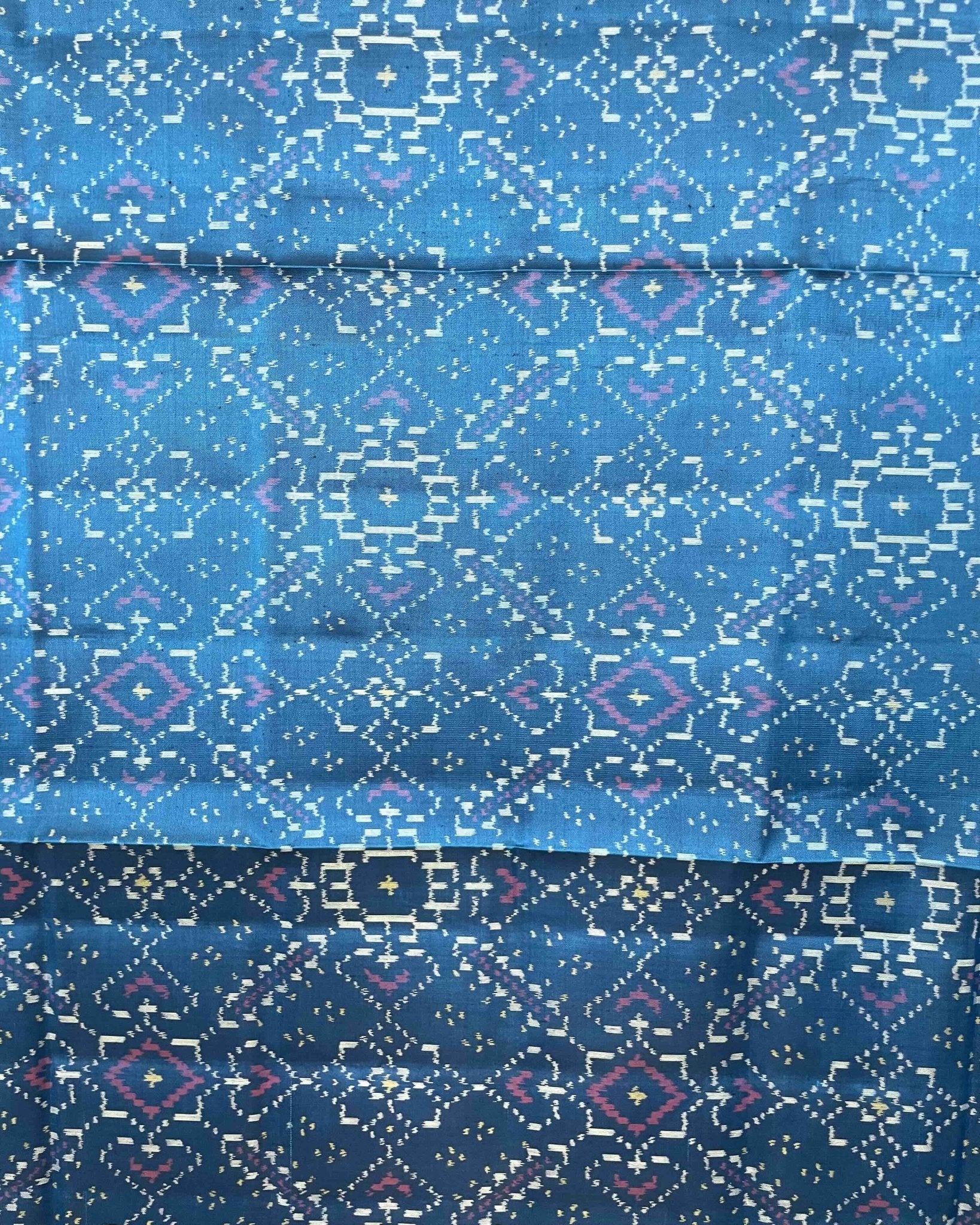 Turquoise Blue Manekchowk Patola Dupatta - SindhoiPatolaArt