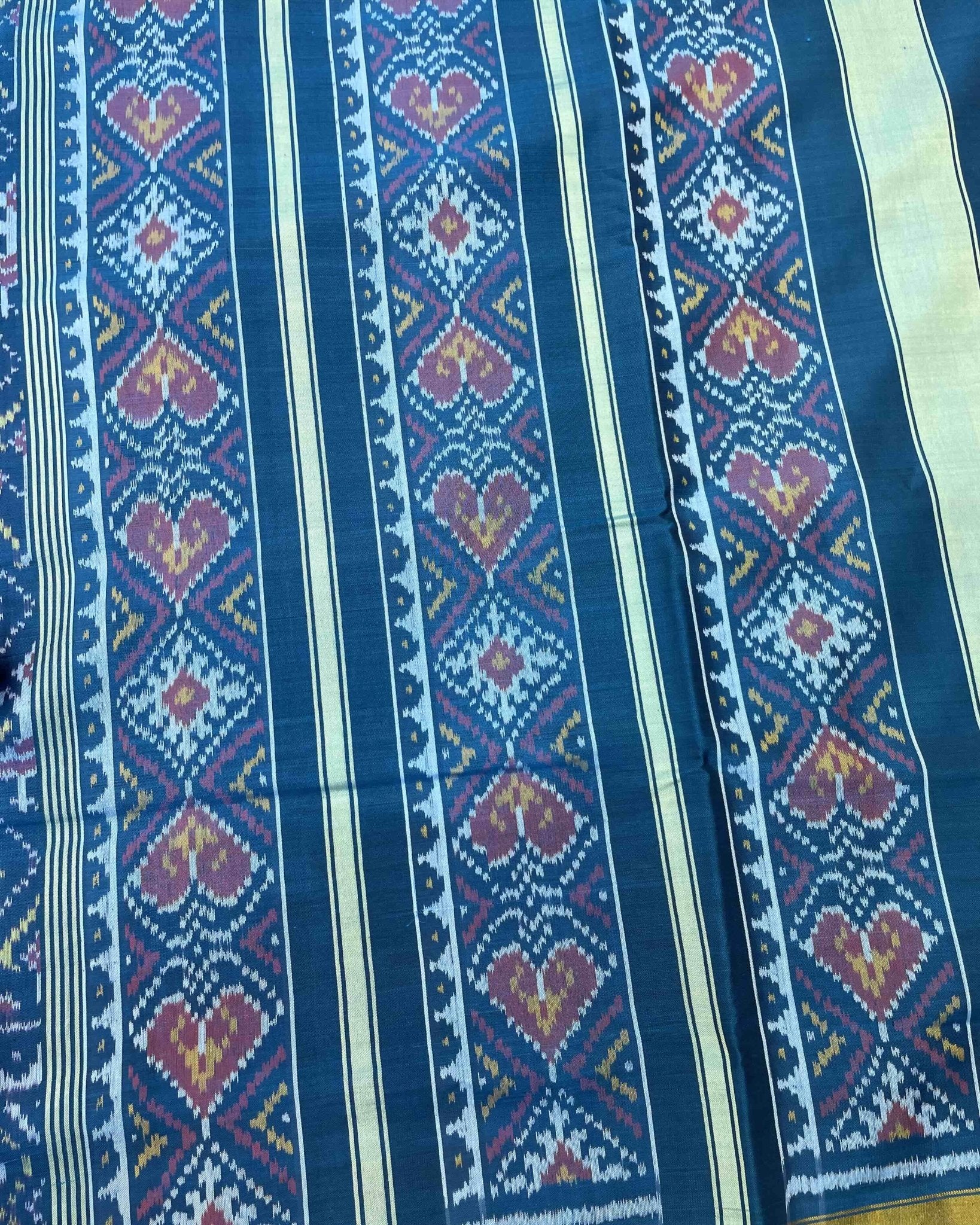 Turquoise Blue Narikunj Patola Saree - SindhoiPatolaArt