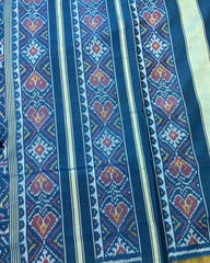 Turquoise Blue Narikunj Patola Saree - SindhoiPatolaArt