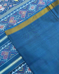 Turquoise Blue Narikunj Patola Saree - SindhoiPatolaArt