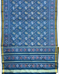 Turquoise Blue Narikunj Patola Saree - SindhoiPatolaArt