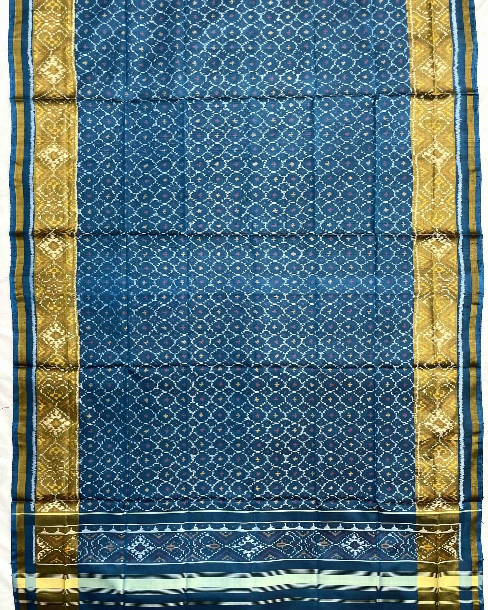 Turquoise Booty Design Patola Dupatta - SindhoiPatolaArt