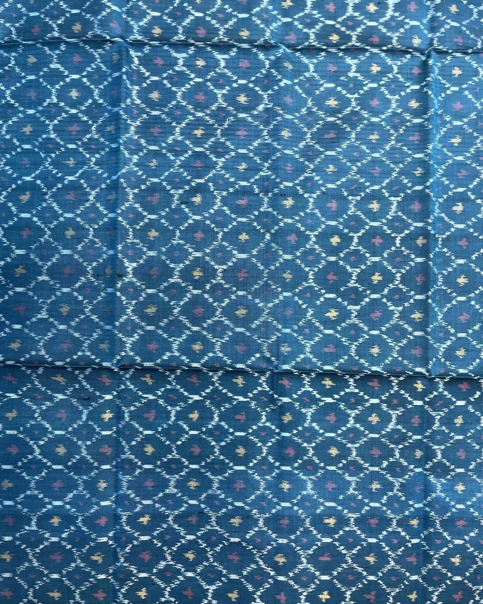 Turquoise Booty Design Patola Dupatta - SindhoiPatolaArt