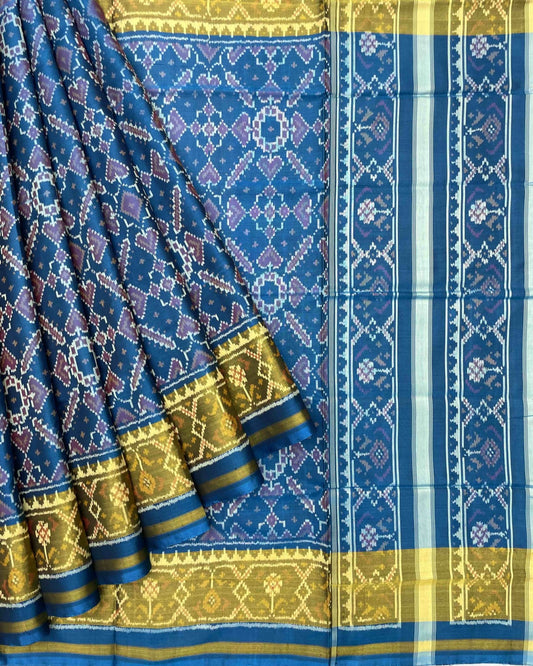 Turquoise Manekchowk Designer Patola Saree - SindhoiPatolaArt