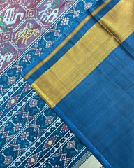 Turquoise & Onion Narikunj Patola Saree - SindhoiPatolaArt