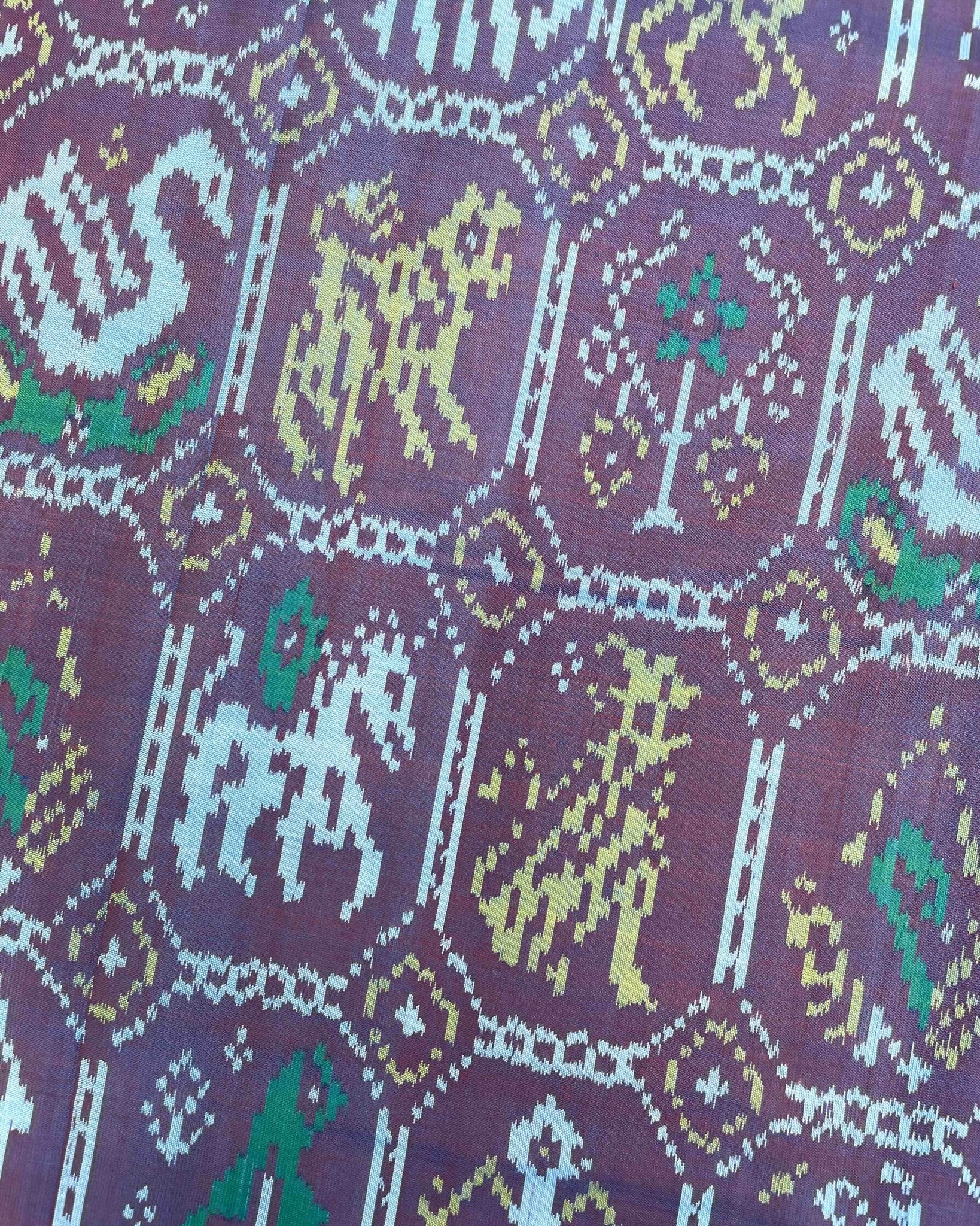 Turquoise & Onion Narikunj Patola Saree - SindhoiPatolaArt