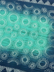 Turquoise & Sea Green Chiniya Bandhani Saree - SindhoiPatolaArt