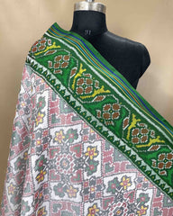 White Navratan Ganga Jamuna Designer Patola Dupatta - SindhoiPatolaArt