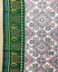 White Navratan Ganga Jamuna Designer Patola Dupatta - SindhoiPatolaArt