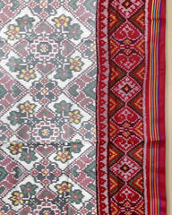 White Navratan Ganga Jamuna Designer Patola Dupatta - SindhoiPatolaArt