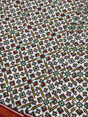 White Vhoragaji Patan Patola - SindhoiPatolaArt