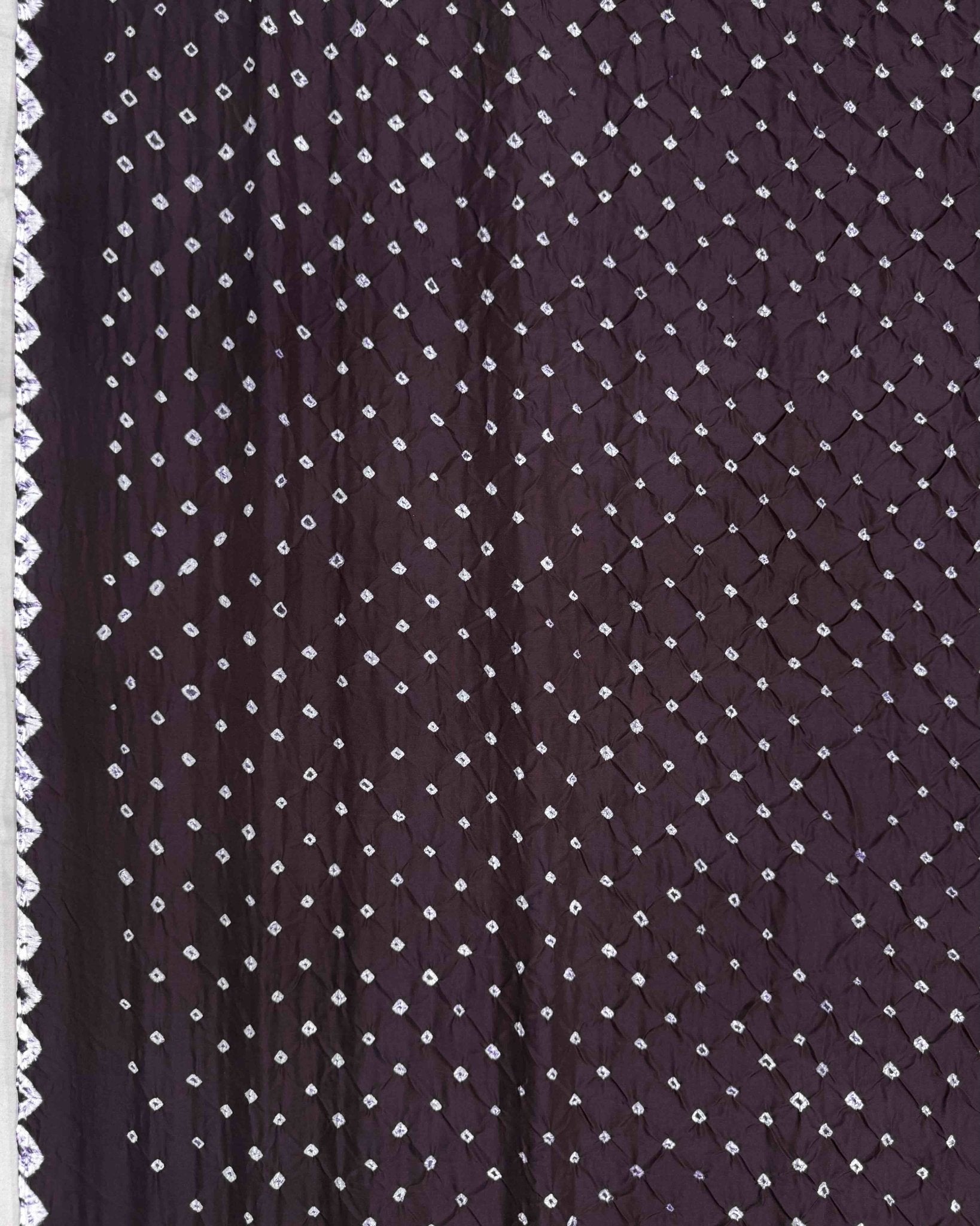 Wine Habotai Bandhani Saree - SindhoiPatolaArt