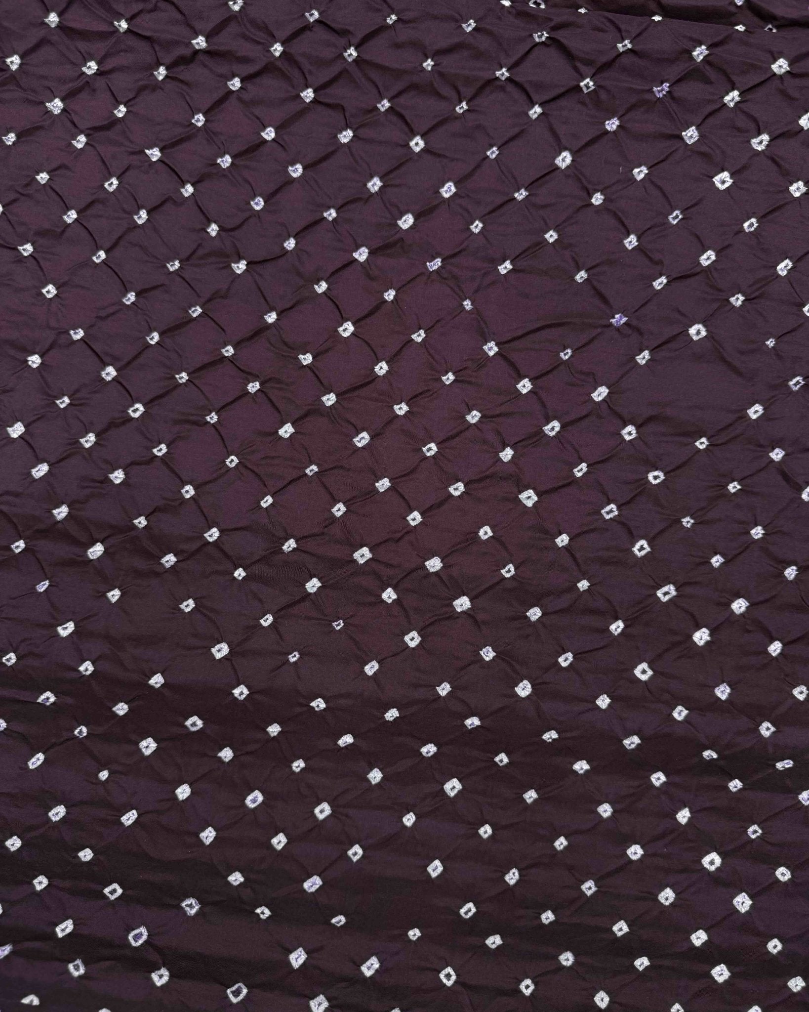 Wine Habotai Bandhani Saree - SindhoiPatolaArt