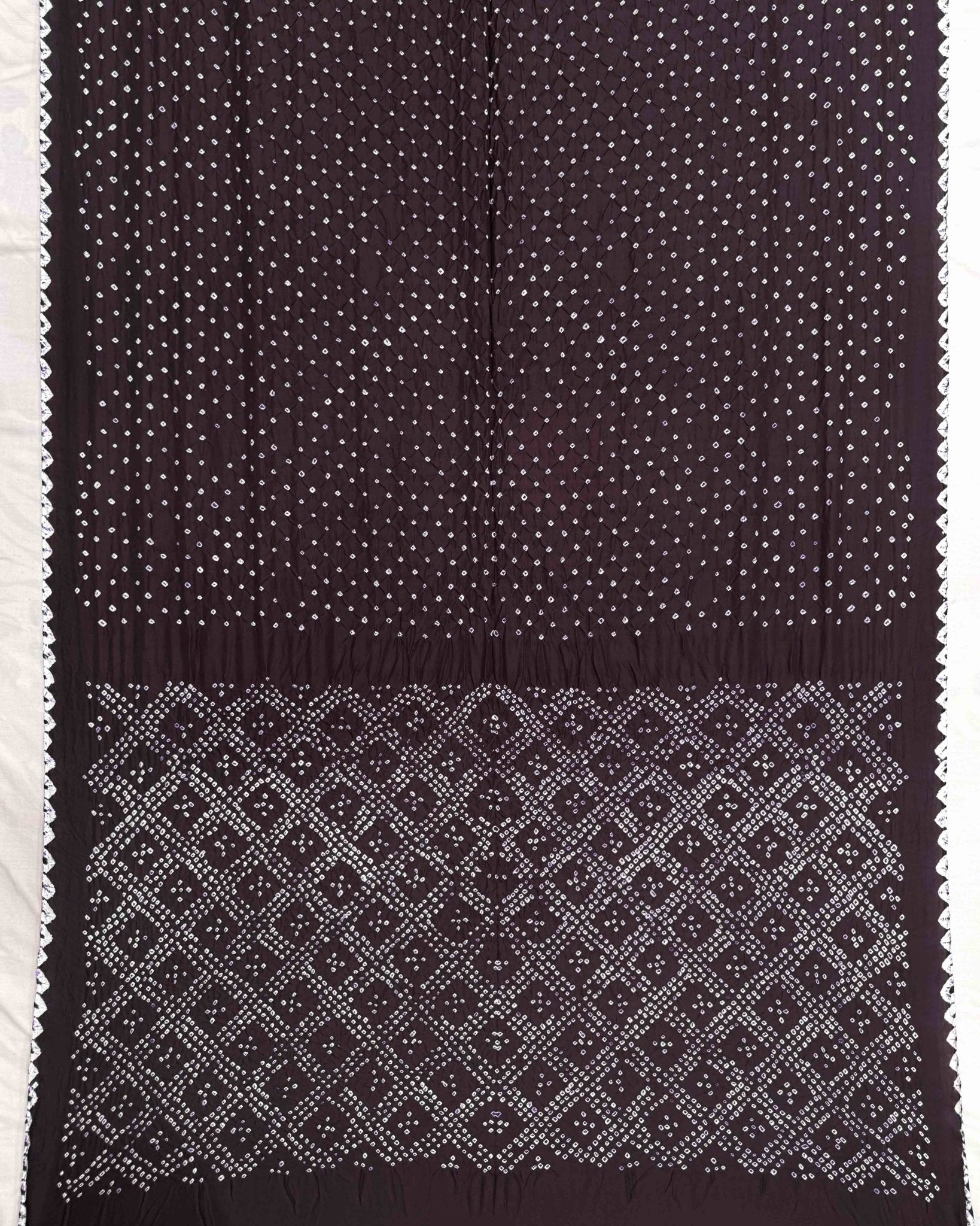 Wine Habotai Bandhani Saree - SindhoiPatolaArt