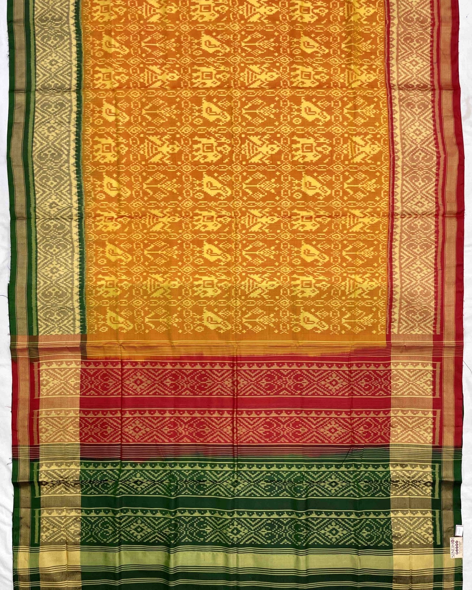 Yellow Ganga Jamuna Narikunj Designer Patola Saree - SindhoiPatolaArt