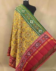 Yellow Ganga Jamuna Navratan Designer Patola Dupatta - SindhoiPatolaArt