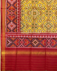 Yellow Ganga Jamuna Navratan Designer Patola Dupatta - SindhoiPatolaArt