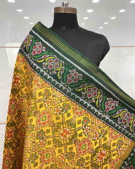Yellow Ganga Jamuna Navratan Patola Dupatta - SindhoiPatolaArt