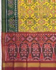 Yellow Ganga Jamuna Navratan Patola Dupatta - SindhoiPatolaArt