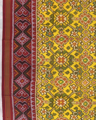 Yellow Ganga Jamuna Navratan Patola Dupatta - SindhoiPatolaArt
