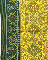 Yellow Ganga Jamuna Navratan Patola Saree - SindhoiPatolaArt
