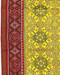 Yellow Ganga Jamuna Navratan Patola Saree - SindhoiPatolaArt