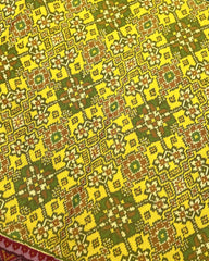 Yellow Ganga Jamuna Navratan Patola Saree - SindhoiPatolaArt