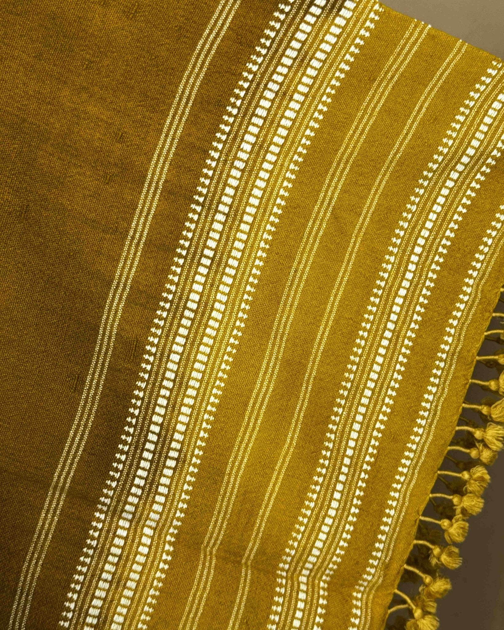 Yellow & Mustard Shaded Kutchi Woolen Shawl - SindhoiPatolaArt