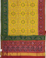 Yellow Navratan Ganga Jamuna Patola Saree - SindhoiPatolaArt