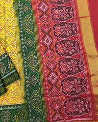 Yellow Navratan Ganga Jamuna Patola Saree - SindhoiPatolaArt