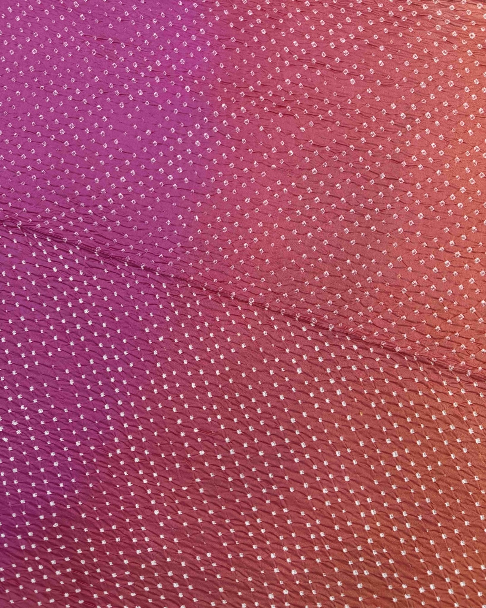 Yellow & Pink Shaded Chanderi Bandhani Saree - SindhoiPatolaArt