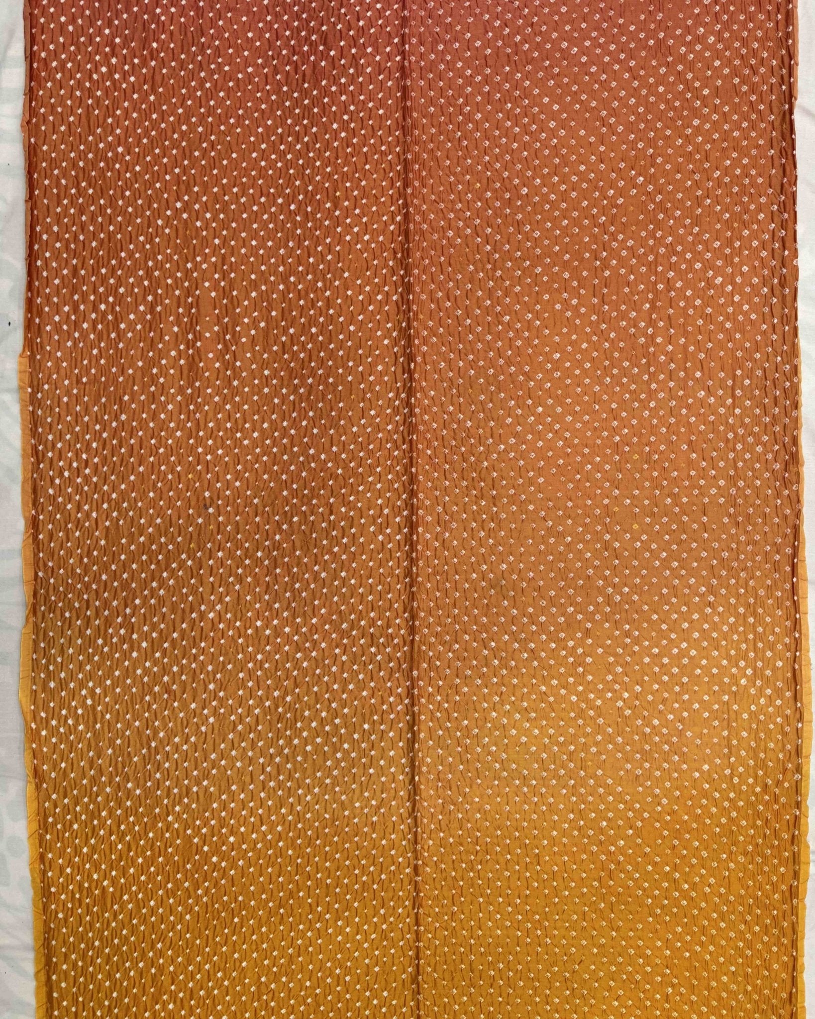 Yellow & Pink Shaded Chanderi Bandhani Saree - SindhoiPatolaArt