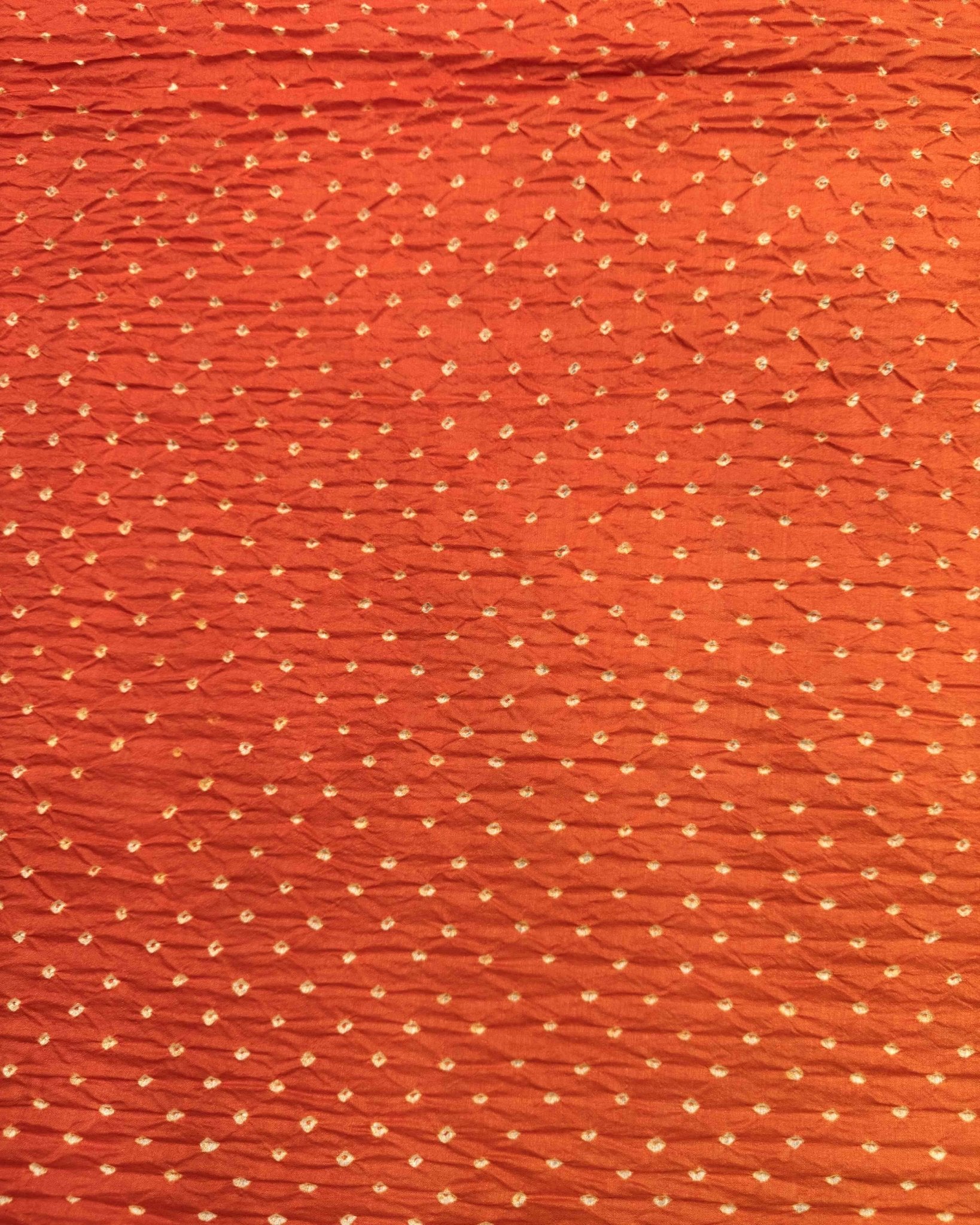 Yellow & Red Shaded Munga Silk Bandhani Saree - SindhoiPatolaArt