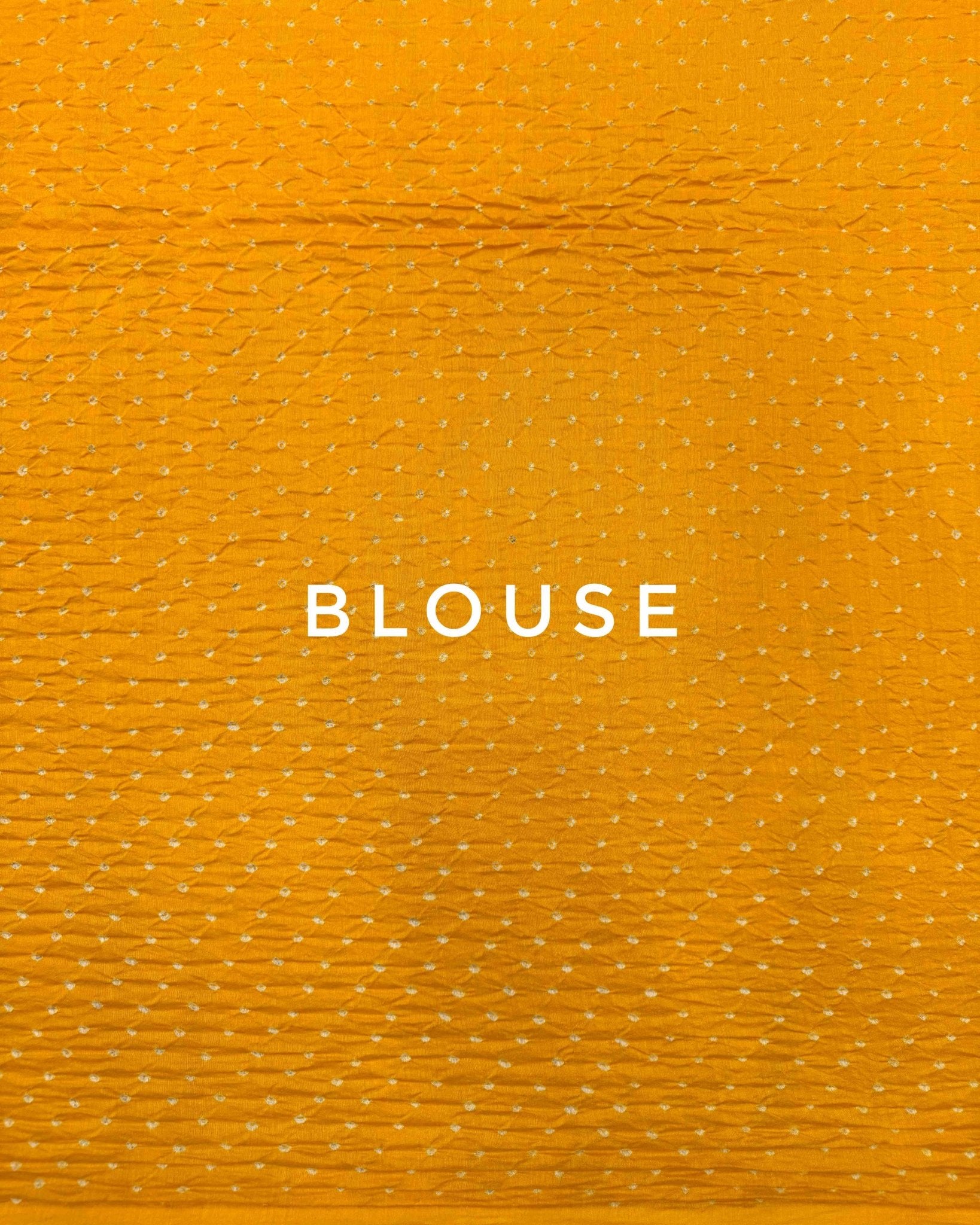 Yellow & Red Shaded Munga Silk Bandhani Saree - SindhoiPatolaArt