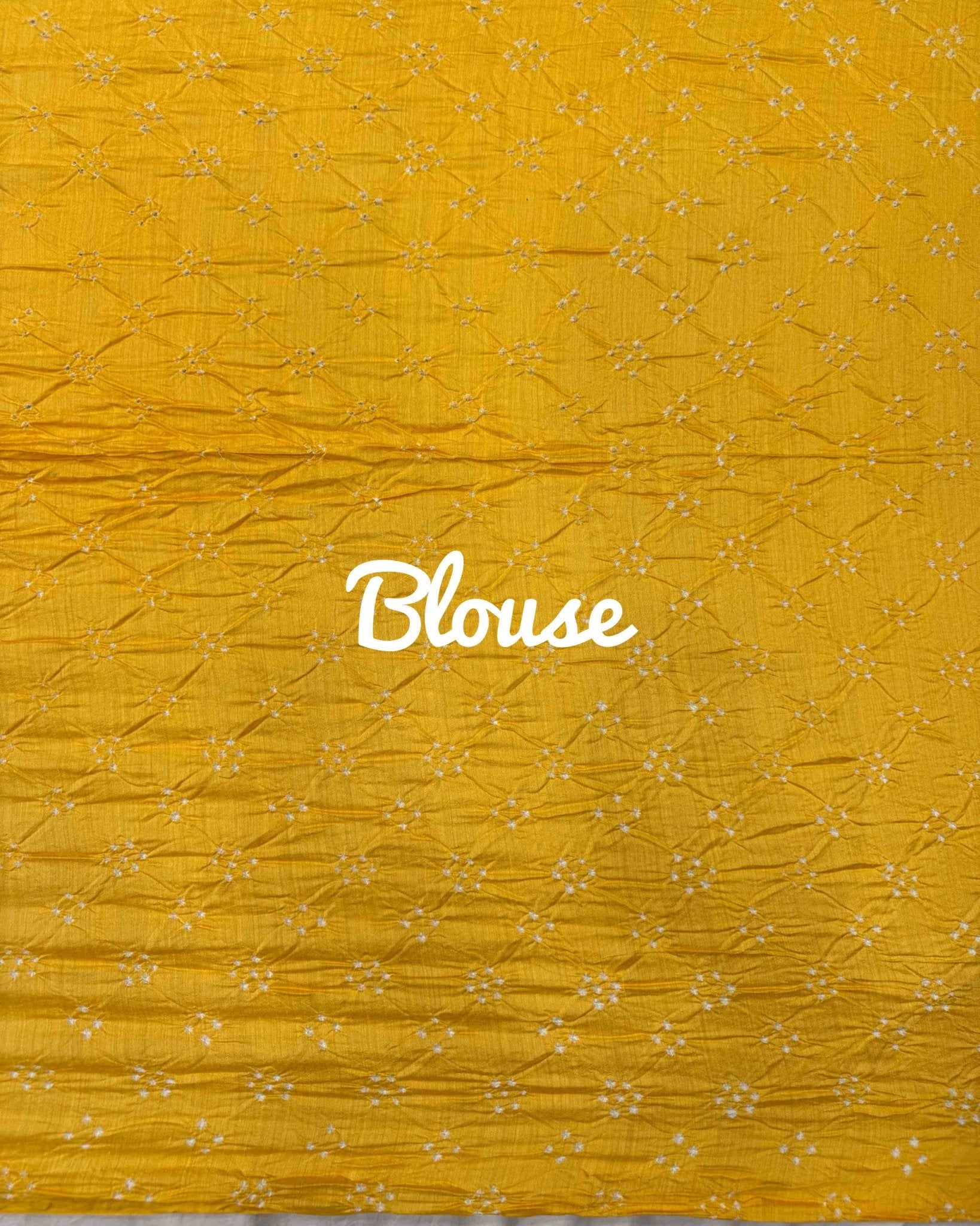 Yellow Tussar Silk Bandhani Saree - SindhoiPatolaArt