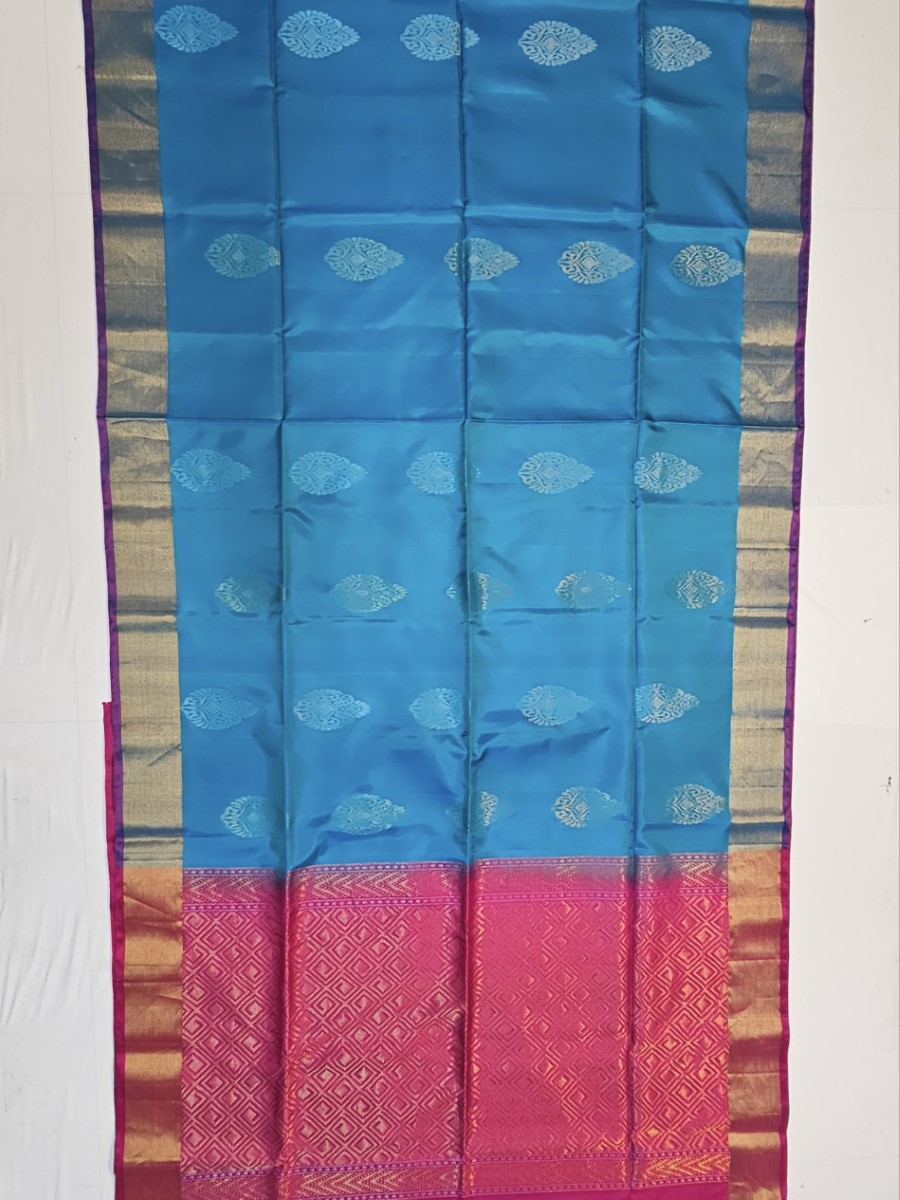 Soft Silk Butta Blue Colour Saree