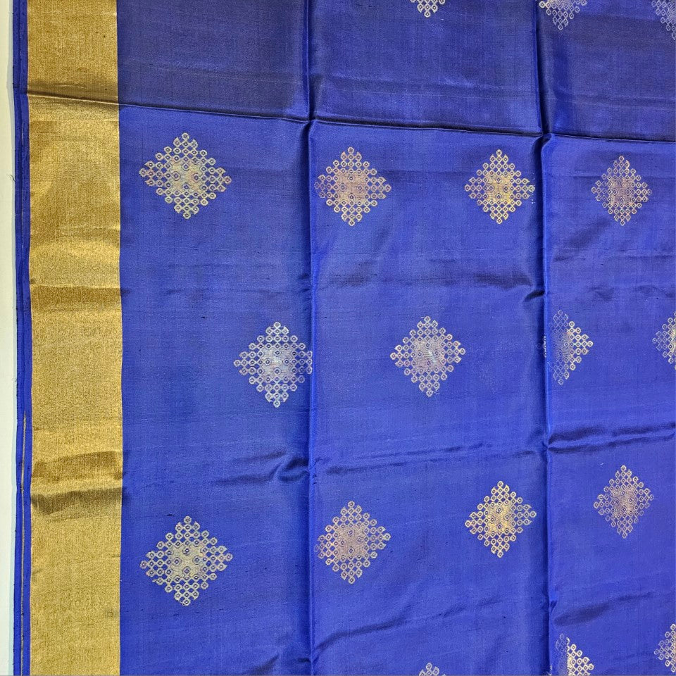 Soft Silk  Butta  Blue color Saree