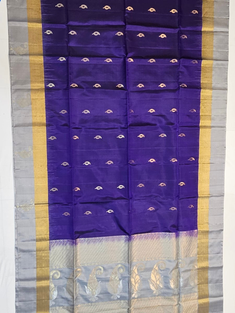 Soft Silk Violet Color With  All Over  Butta Design Saree