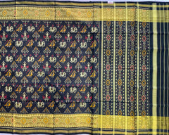 Black Narikunj Tissue Border patola Saree - SindhoiPatolaArt