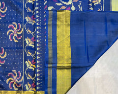 Blue Flower Designer Patola - SindhoiPatolaArt