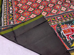 Full Black And Maroon Panchanda Design Patola Saree - SindhoiPatolaArt